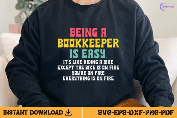 Being a Bookkeeper is Easy Retro SVG PNG Review