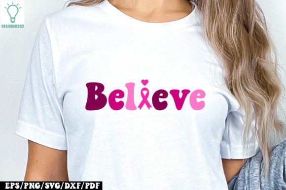 Believe Retro SVG, Breast Cancer SVG