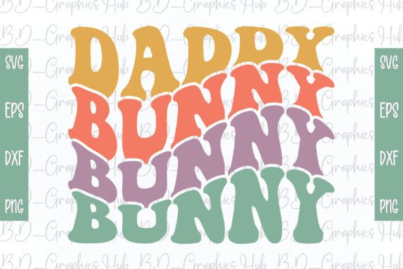 Daddy Bunny Retro SVG